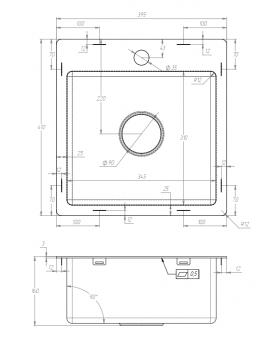 Мойка Vitaliya 395х410х160 для медицинской мебели ТПК «Виталия»