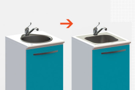 В тумбах Люкс - новые раковины