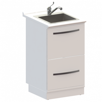 Тумба медицинская М1 на подиуме ЛЮКС с системой сортировки отходов(500х500х880)  купить